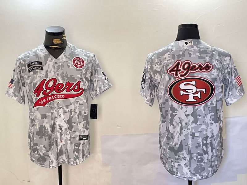 Men San Francisco 49ers Blank Nike Arctic Camo 2024 Salute to Service Limited NFL Jersey style 6